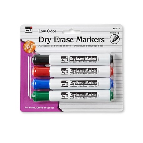 Dry Erase Marker, Chisel Tip 4 ct.