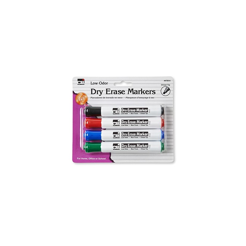 Dry Erase Marker, Chisel Tip 4 ct.