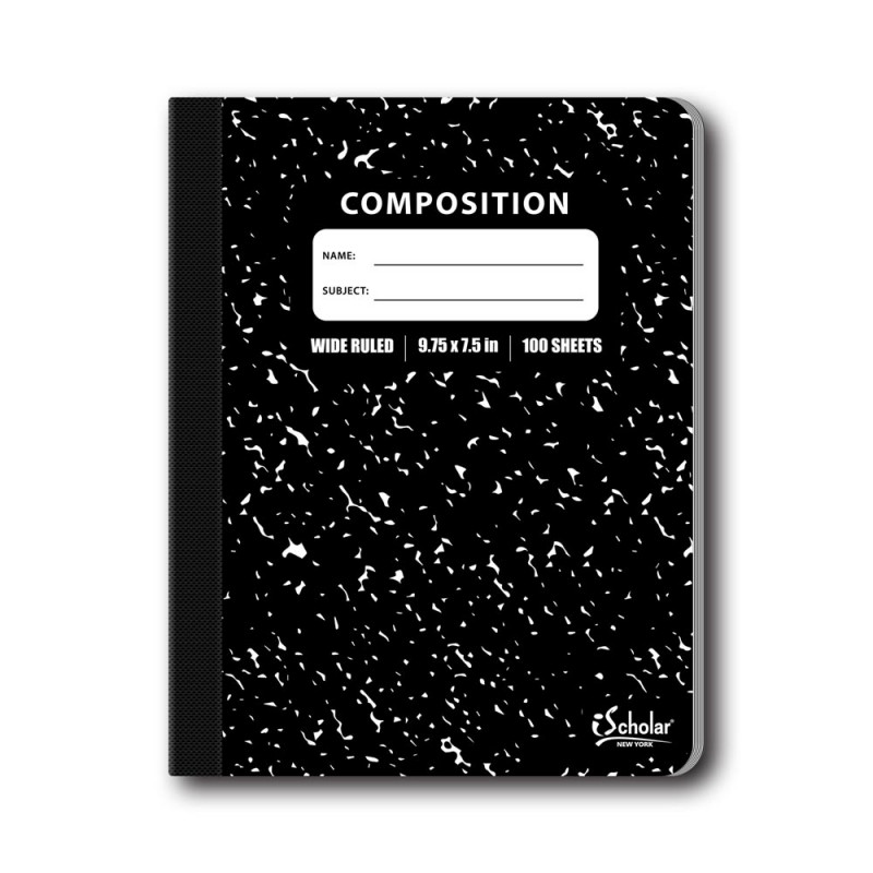 Wide Rule Composition Book, Marble Cover, 100 sheets