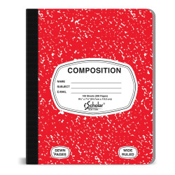 Composition Book, Red Cover 100 sheets