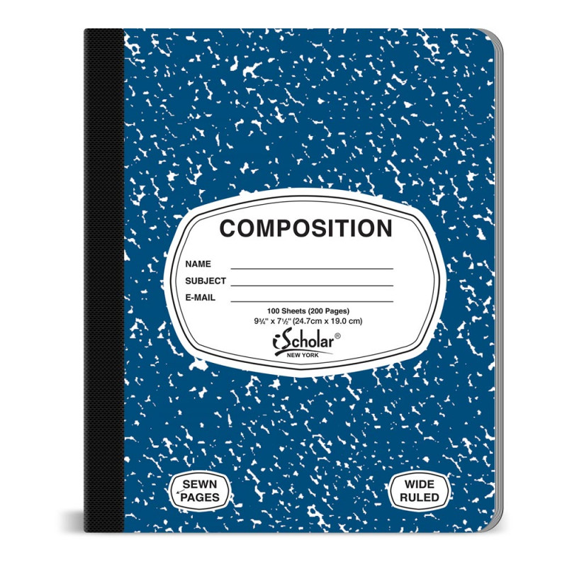 Composition Book, Blue Cover 100 sheet