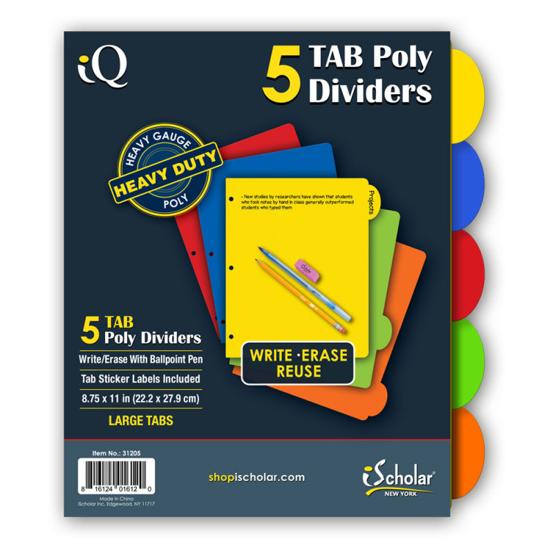 IQ Poly Index Dividers 5 Count