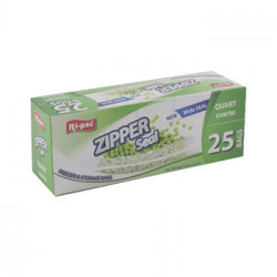 Zipper Seal Quart Storage Bags, 25 ct.
