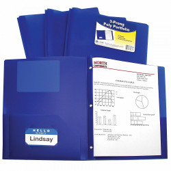 Blue 2 Pocket & Prong Poly Folder