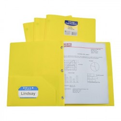Yellow 2 Pocket & Prong Poly Folder