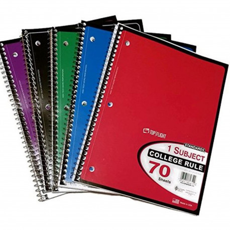 Spiral Notebook College Rule 70 sheets