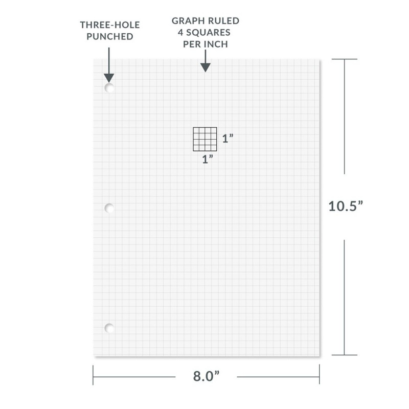 Quad Filler Paper, 80 Sheets, 4x4 Ruled