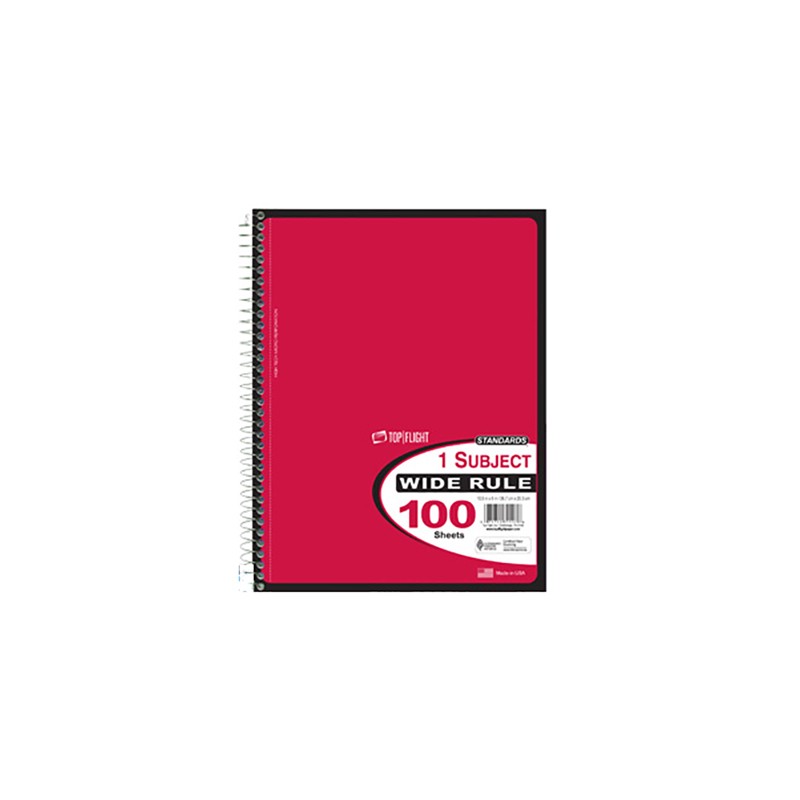 Spiral Notebook, Wide Rule, 100 sheets