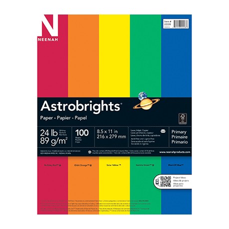 ASTROBRIGHTS Copy Paper, Primary 100 sheets