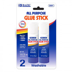 Clear 0.70 oz Glue Sticks, 2 ct.