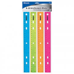 12" Plastic Ruler, 4 ct.