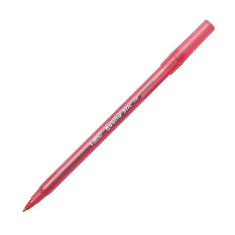 Bic Round Stick Pen Red, Single
